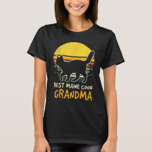 Camiseta Retro Maine Coon Cat Proprietário de Pet Mãe Vinta