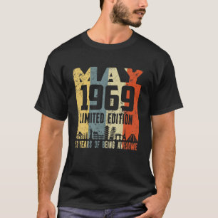 Camiseta Retro Maio 1969 Engraçado 53º Aniversário