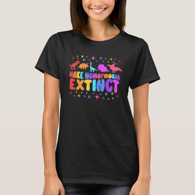 Camiseta Retro Make Homophobia extinct Gay Pride Month (Frente)
