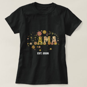 Camiseta Retro Mama Floral - Vintage Groovy dos An