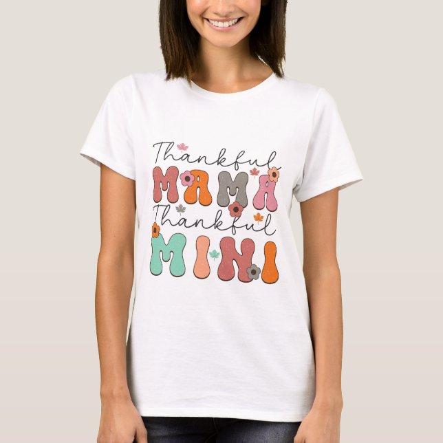 Camiseta Retro Mamãe Grata Mini Grata - Outono (Frente)