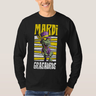 Camiseta Retro Mardi Grasaurus Dinossaur Funny Mardi Gras C