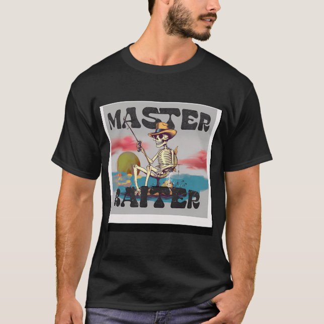 Camiseta retro Master Baiter with fishing skeleton (Frente)