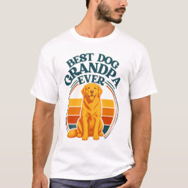 Camiseta Retro Melhor Avô Cachorro de Todos os Tem