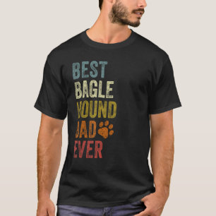 Camiseta Retro Melhor Bagle Hound Pai de Sempre Cachorro Pa