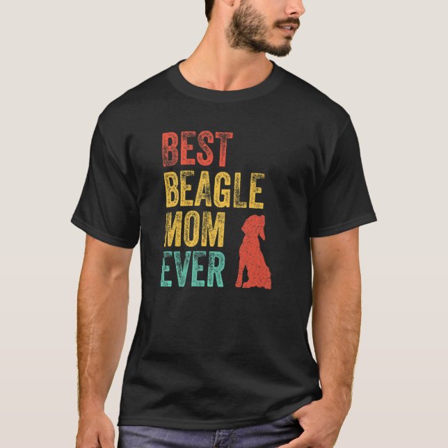 Camiseta Retrô Melhor Beagle Mãe Alguma Vez Mama Proprietár (Frente)