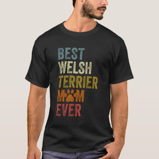 Camiseta Retro Melhor Galês Terrier Mãe Cachorro Mãe Mãe Mã