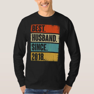 Camiseta Retro Melhor Marido Desde 2018 Quarta Casamento An