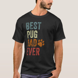 Camiseta Retro Melhor Pug Pai de Todos os Tempos Pug Papai