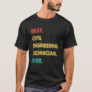 Camiseta Retro Melhor Técnico De Engenharia Civil Nunca