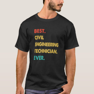 Camiseta Retro Melhor Técnico De Engenharia Civil Nunca