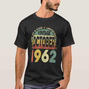 Camiseta Retro Men 60 Year Old Vintage outubro de 1962 60th