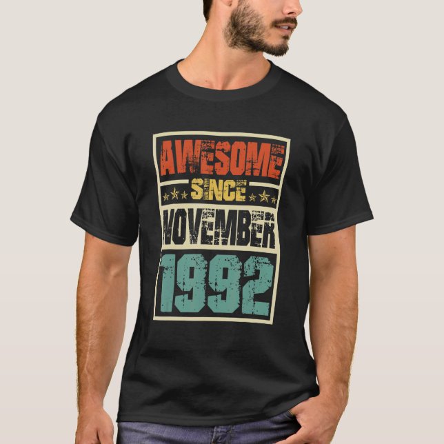Camiseta Retro Mens, 30 Anos, Incrível Desde Novembro De 19 (Frente)
