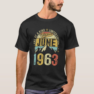Camiseta Retro Mens 60º Aniversário 60 Anos Incrível Junho 