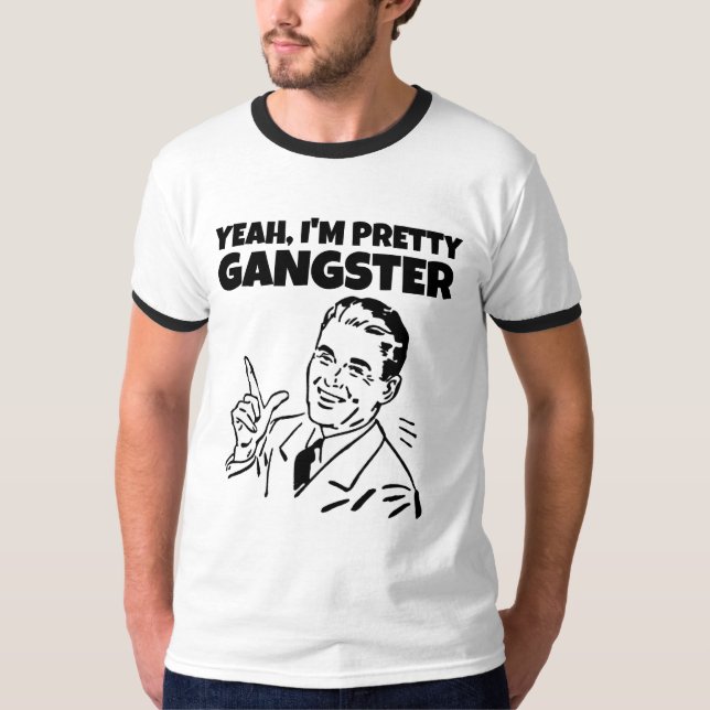 CAMISETA RETRO MENS EU SOU BONITO GANGSTER FUNNYT-SHIRTS (Frente)