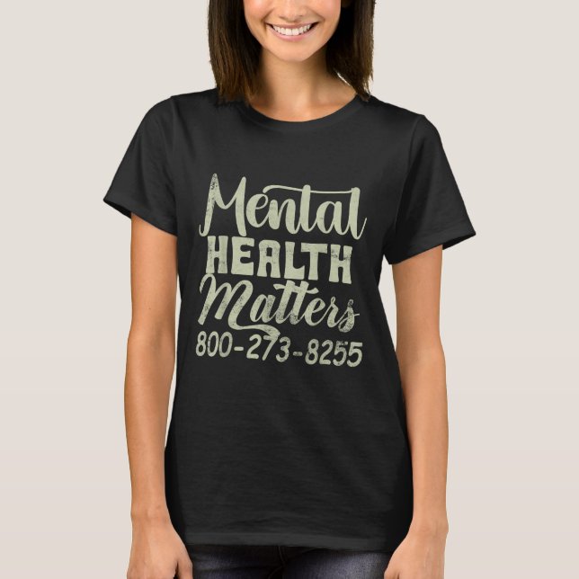 Camiseta Retro Mental Health S 800-273-8255 Awareness  (Frente)