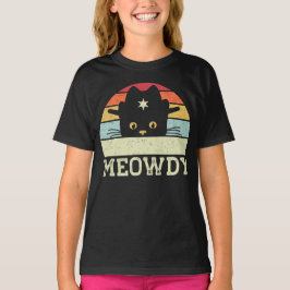Camiseta Retro Meowdy Cat Meme Engraçado Gowboy Gift