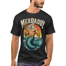 Retro Merdaddy Merman Pai Dia dos Pais Engraçado