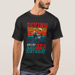 Camiseta Retrô Mergulhando Em Meu 27º Aniversário
