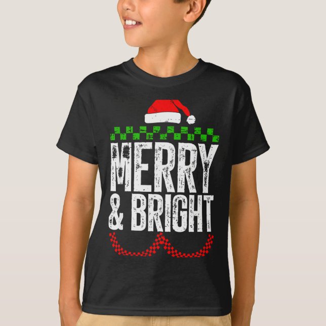 Camiseta Retro Merry And Bright Moody And Uptight Couples C (Frente)
