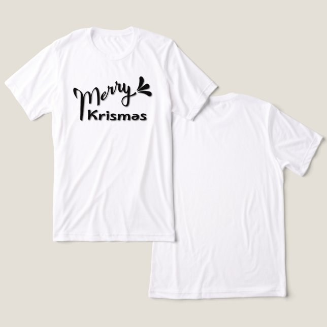 Camiseta Retro Merry Christmas Style (Design Frente e Verso)