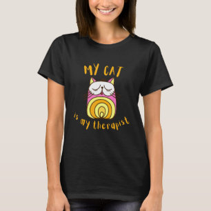 Camiseta Retro Meu Gato é Meu Terapeuta Tem Bigodes Patas K