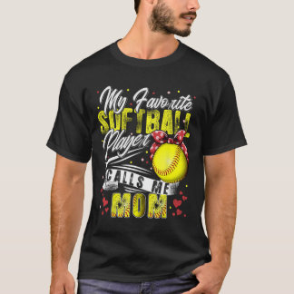 Camiseta Retro Meu Jogador de Softbol Favorito Me Chama de