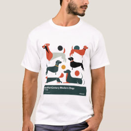 Camiseta Retro Mid-Century Modern Dogs 50s 60s Style abstra