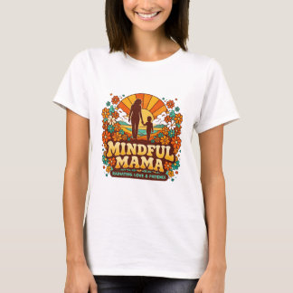 Camiseta Retro Mindful Mama Pôr do Sol