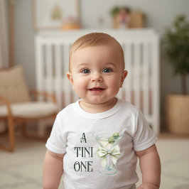 Camiseta Retro Minimalist A Tini One Martini Baby Shower