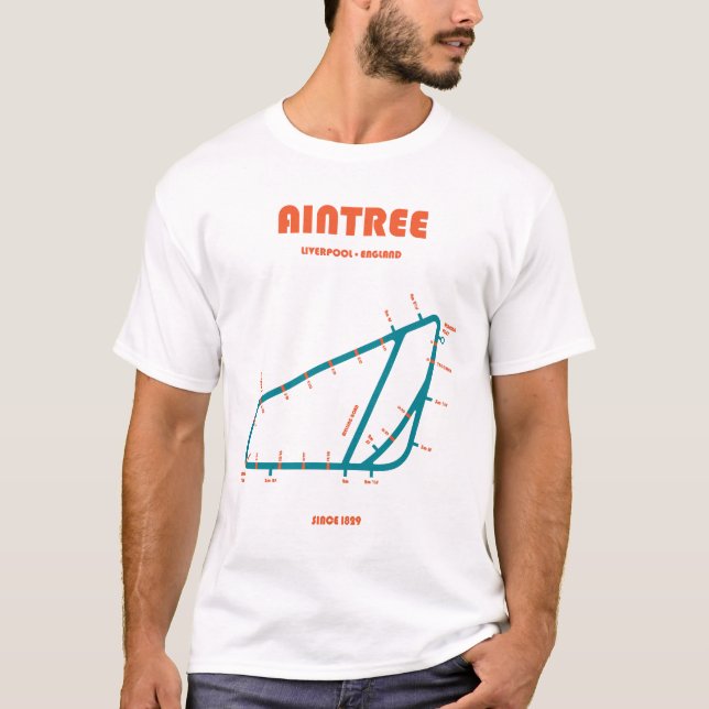 Camiseta Retro Minimalist Aintree Racecourse Line Art Print (Frente)
