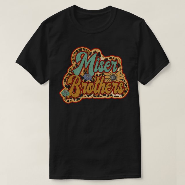 Camiseta Retro Miser Gifts Name Brothers Flowers Personaliz (Frente do Design)