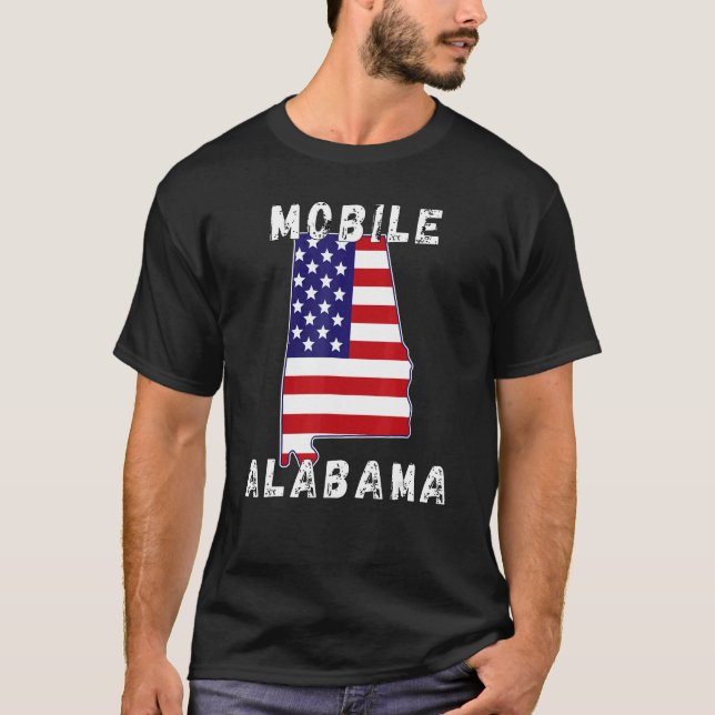 Camiseta Retro Mobile AL Alabama Roupa Souvenir (Frente)