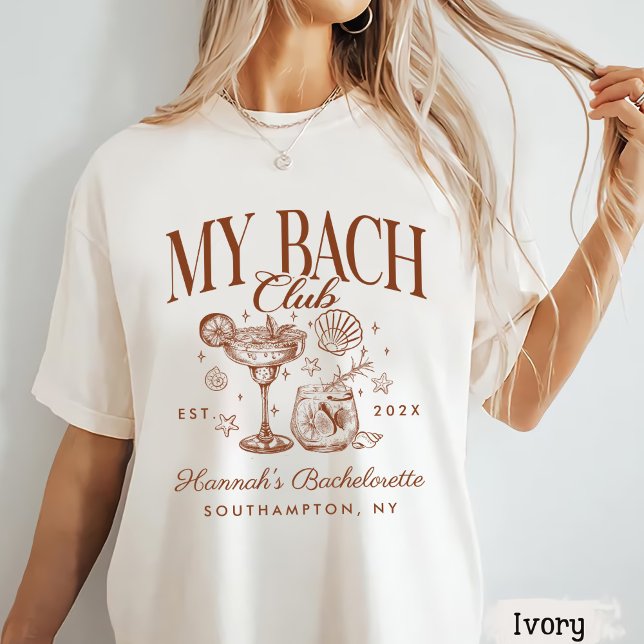 Camiseta Retro Modern Blue & Brown Bachelorette Weekend (Criador carregado)