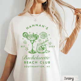 Camiseta Retro Modern Green & Yellow Bachelorette Weekend