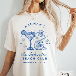 Camiseta Retro Modern Pink & Blue Bachelorette Weekend