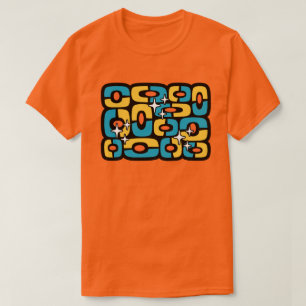 Camiseta Retro Moderno de Meados do Século Cósmico Abstrato