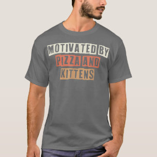 Camiseta Retro Motivado Por Pizza E Gatinhos Piada Engraçad