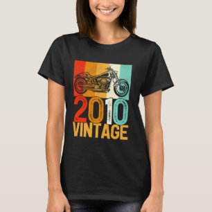Camiseta Retro Motocicleta Vintage 2010, 12 Anos, 12 Bi