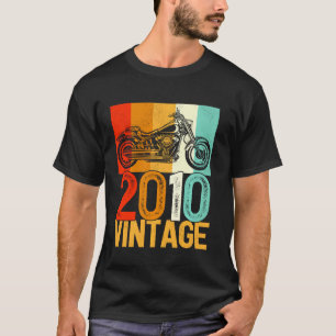 Camiseta Retro Motocicleta Vintage 2010, 12 Anos, 12 Bi