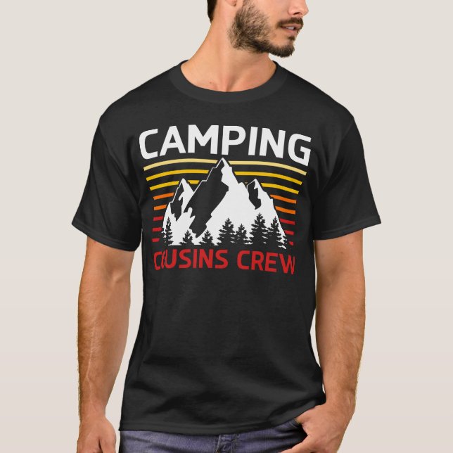 Camiseta Retro Mountain Camprip Camping Cousins Crew boy (Frente)