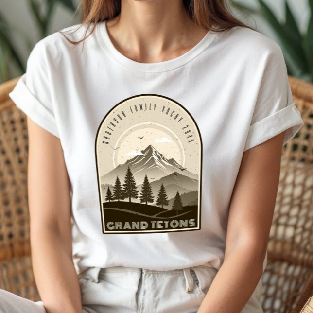 Camiseta Retro Mountain Family Vacation Brown ID1136 (Criador carregado)