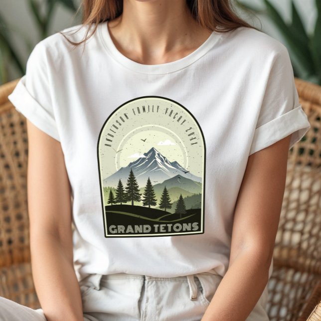 Camiseta Retro Mountain Family Vacation Green ID1136 (Criador carregado)