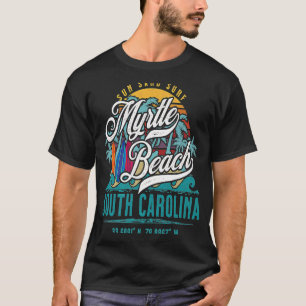 Camiseta Retro Myrtle Beach South Carolina Sun Surf Be