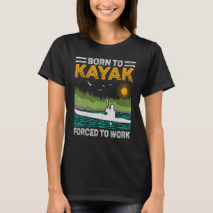 Camiseta Retro Nascer Sunset Para Kayak Forçado A Trabalhar