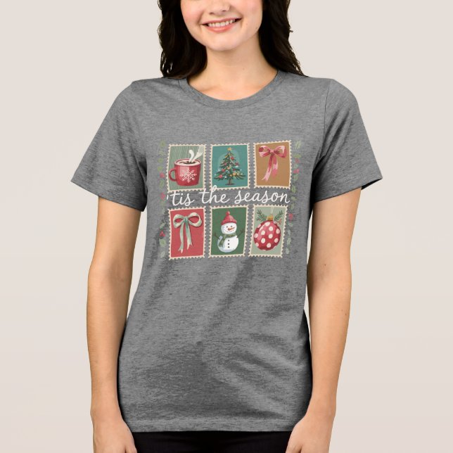 Camiseta Retro Natal Esta É A Época Papais noeis De Inverno (Frente)