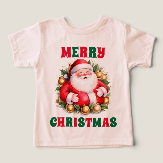 Camiseta Retrô Natal Papai Noel Feliz Papais noeis de Natal (Design frontal)