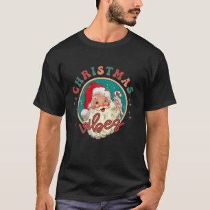 Camiseta Retro Natal Vibes Santa Clause Feliz Natal