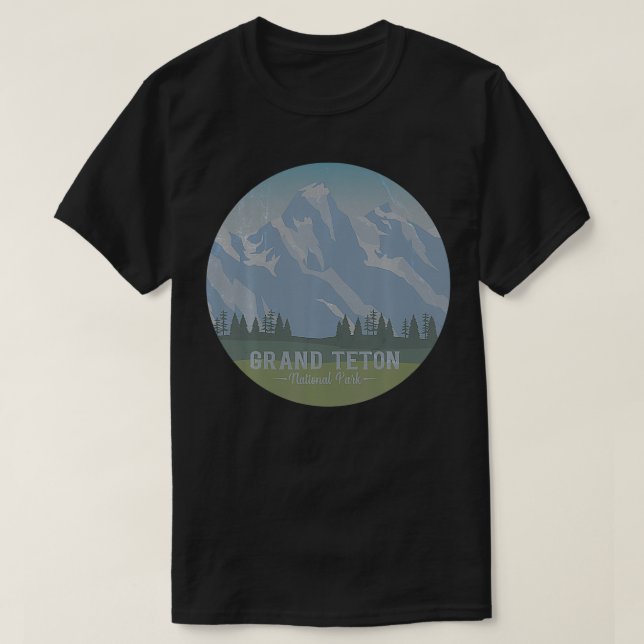 Camiseta Retro National Park Tshirt Grand Teton National Pa (Frente do Design)