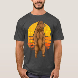 Camiseta Retro Nature Bear Amante de os animais Castanho
